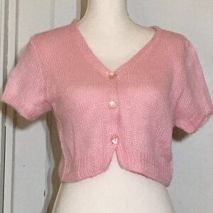 Sweet Pea Urban Outfitters Pink Short Sleeve Knit Cardigan